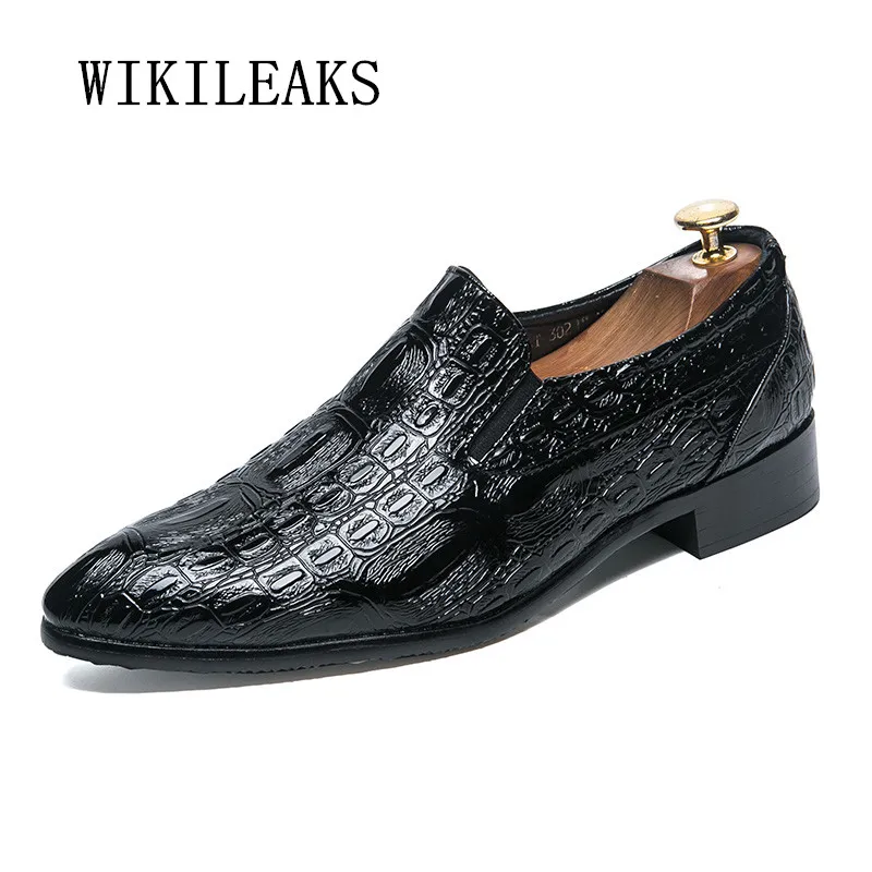 

Men Shoes High Quality Crocodile Skin Dress Shoes Men Loafers Genuine Leather Oxford Shoes For Men Formal Mariage Wedding Shoes