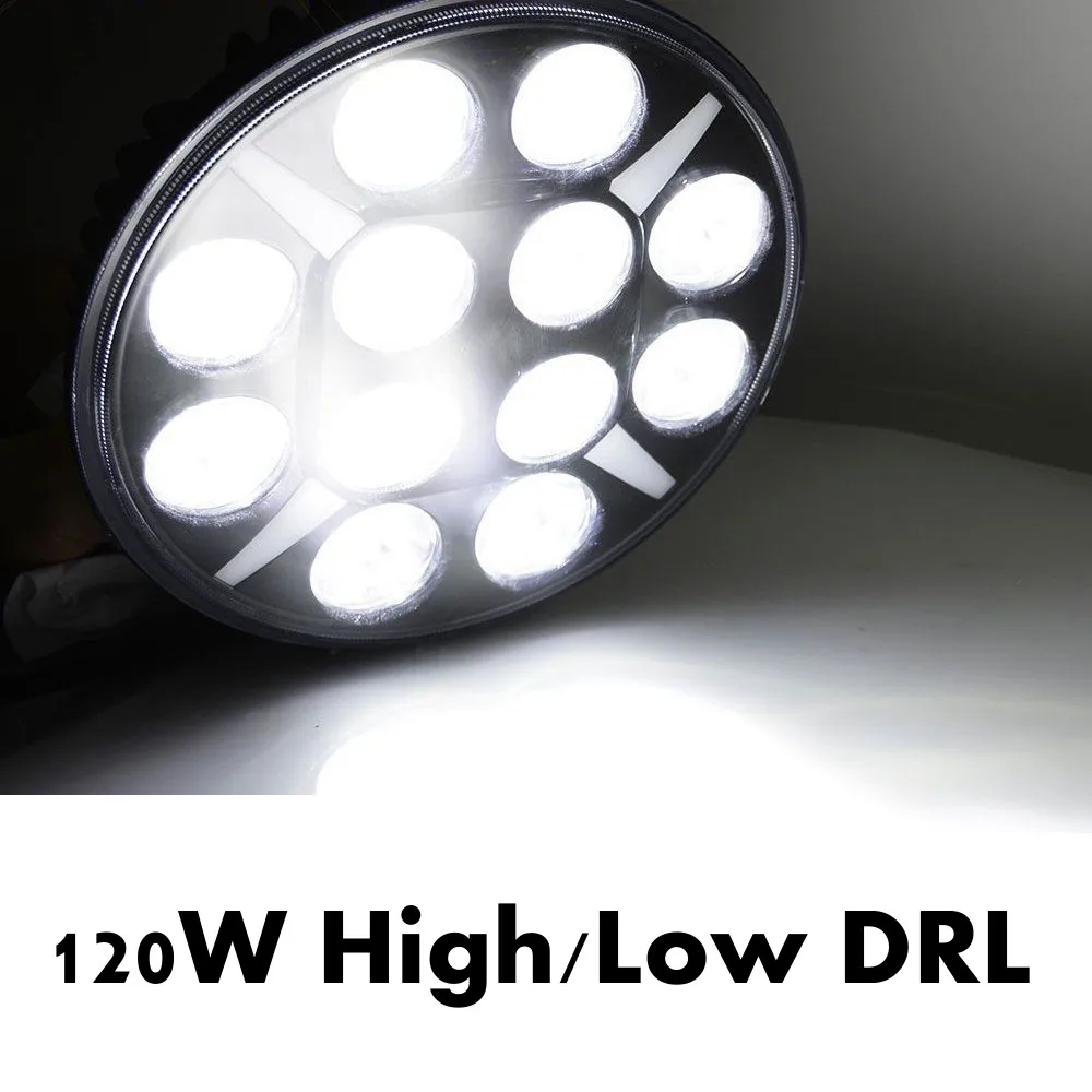 Krator 9inch 120W 8400LM White LED Work Light Round Spot Beam Fog Headlight 12v 24v Waterproof For Offroad SUV |