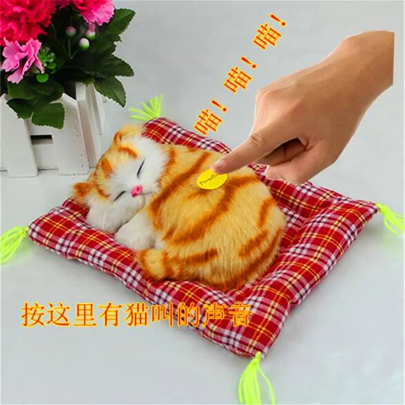 

1Pcs Creative Gifts Click Cat one Press will send out miaow Desktop sleeping cat furnishing articles crafts toys For Children