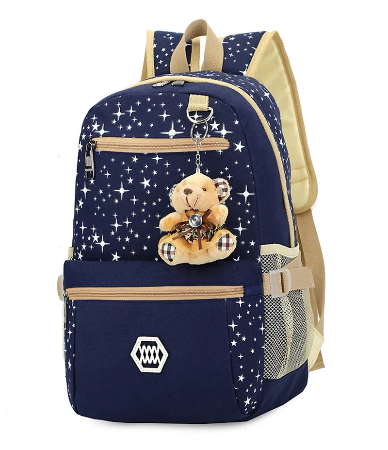 3 шт./компл. школьные сумки для девочек школьные ранцы; принт со звездой; обувь рюкзак школьный большой Ёмкость дорожная сумка милые детские школьные рюкзаки