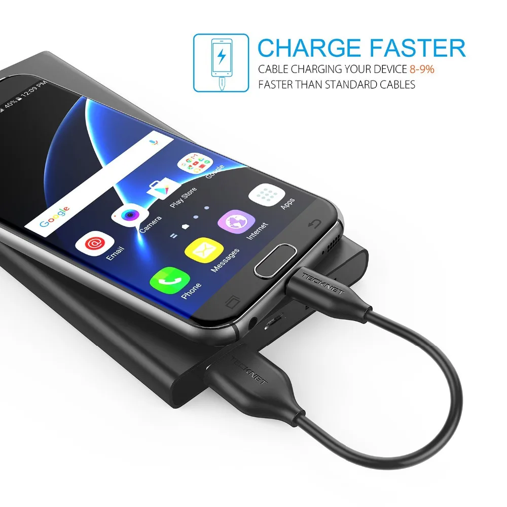 TeckNet Премиум Micro USB кабель 10 см высокоскоростной зарядка с синхронной передачей