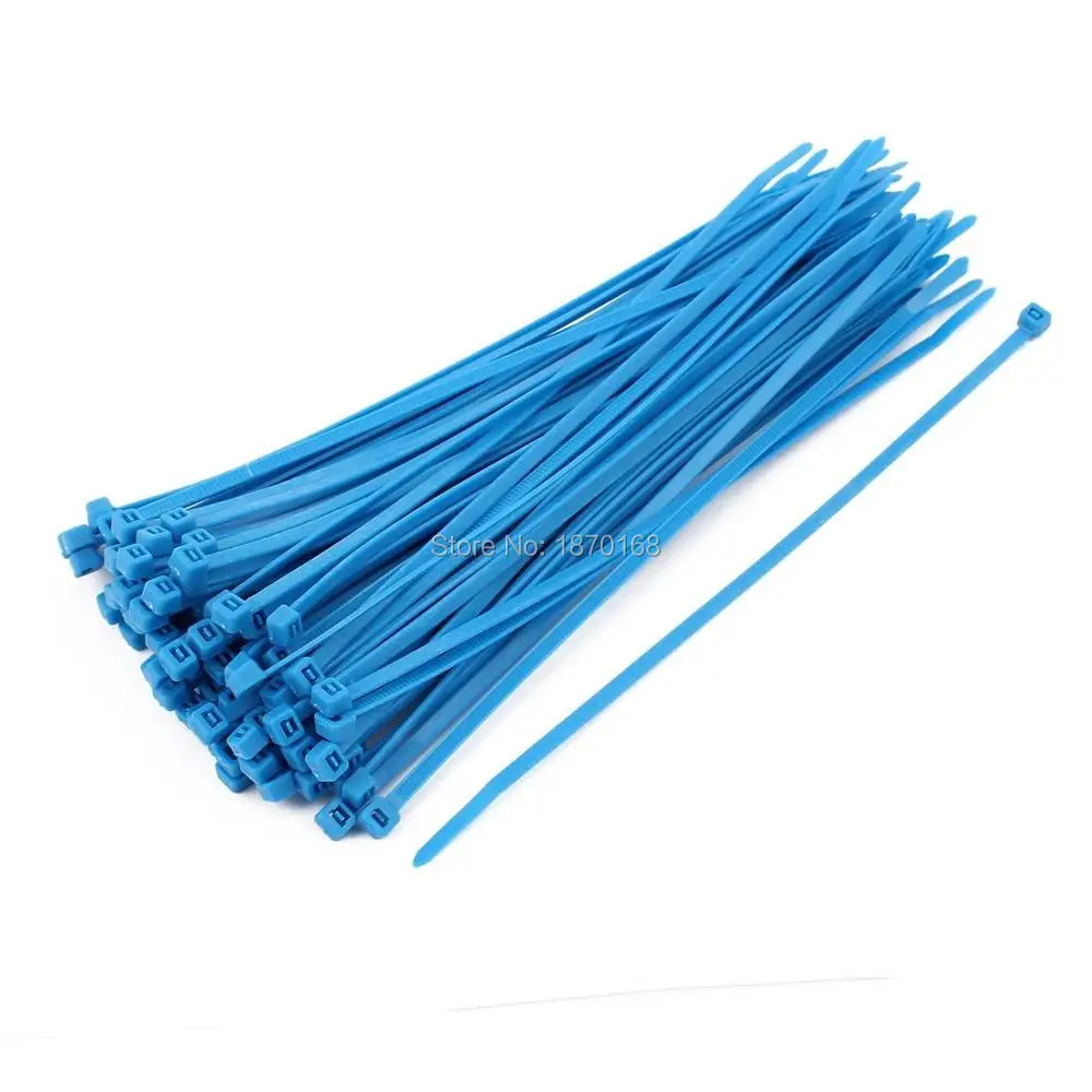 

4mm x 200mm Self Locking Nylon Cable Ties Heavy Industrial Wire Zip Ties Blue 100pcs