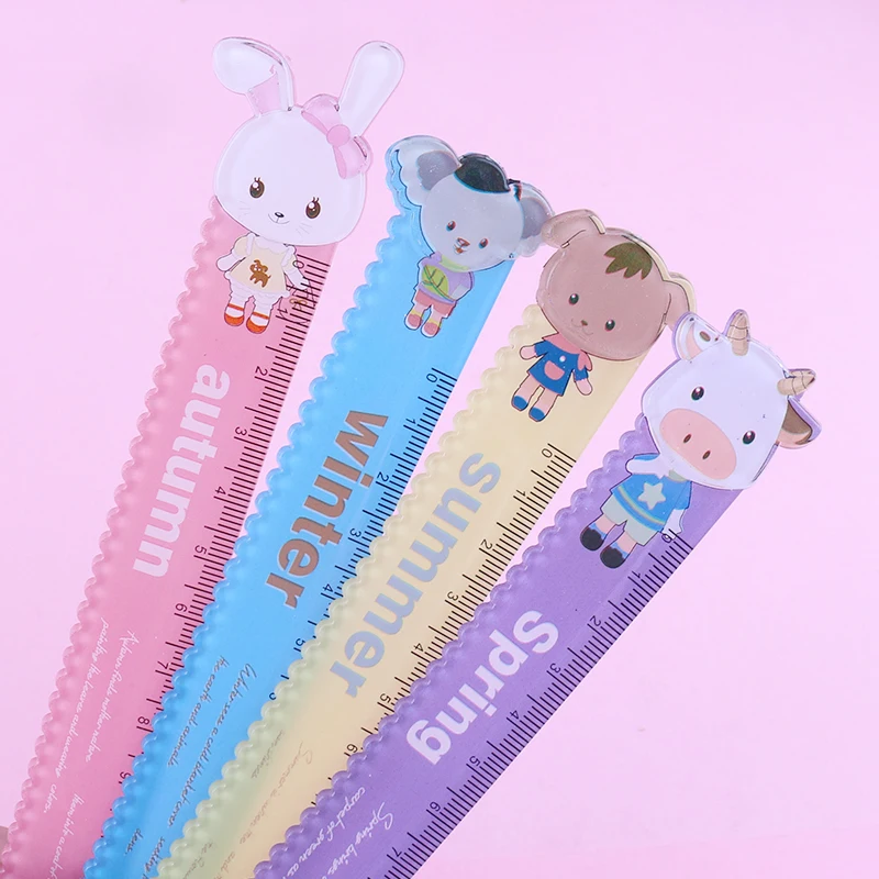 Милый мультфильм животных студентов kawaii 15 см пластиковая линейка