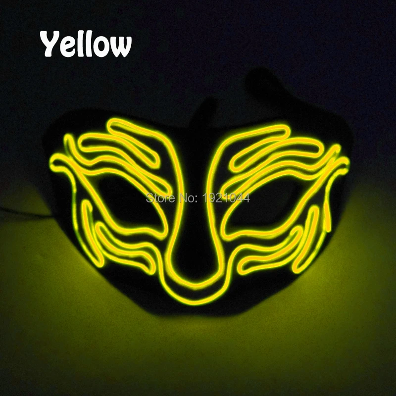 YEAHUI Original Design EVA Flashing Mask Prom Led Luminous Handmade Funny for Holiday Lighting Event Party Decoration | Дом и сад