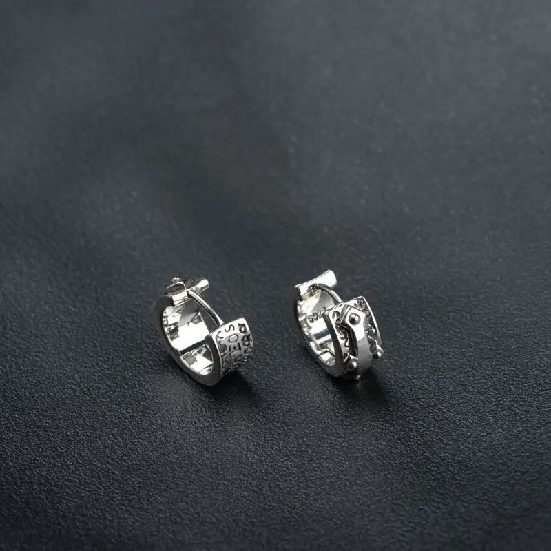 Женские серебряные серьги с буквами открытые в стиле ретро S925|Серьги-подвески| |