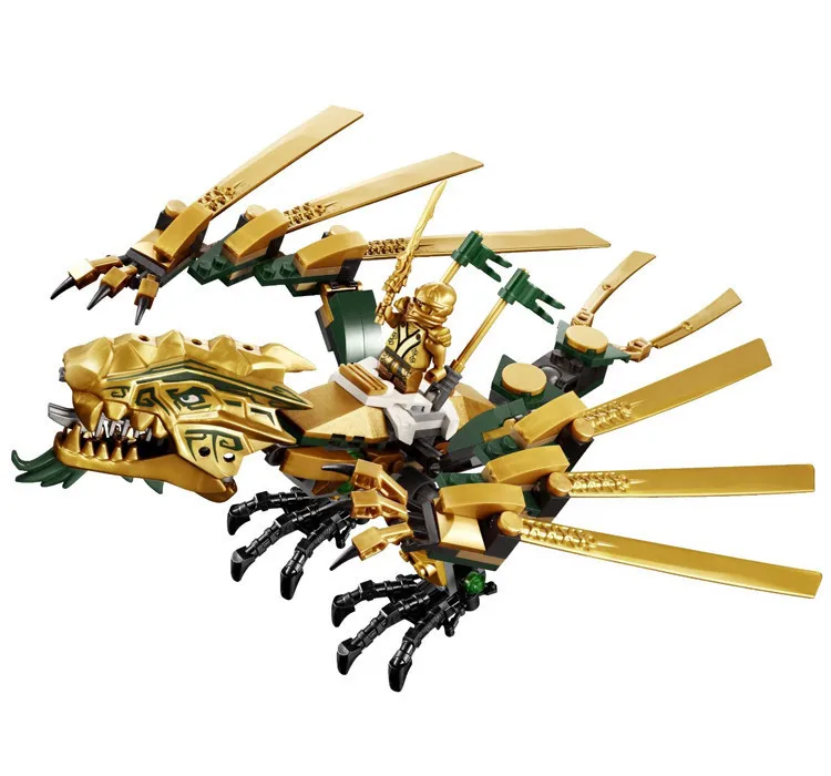 Bela Ninjagoes золотой дракон строительный комплект совместим с Legoingly 70503 Кирпичи