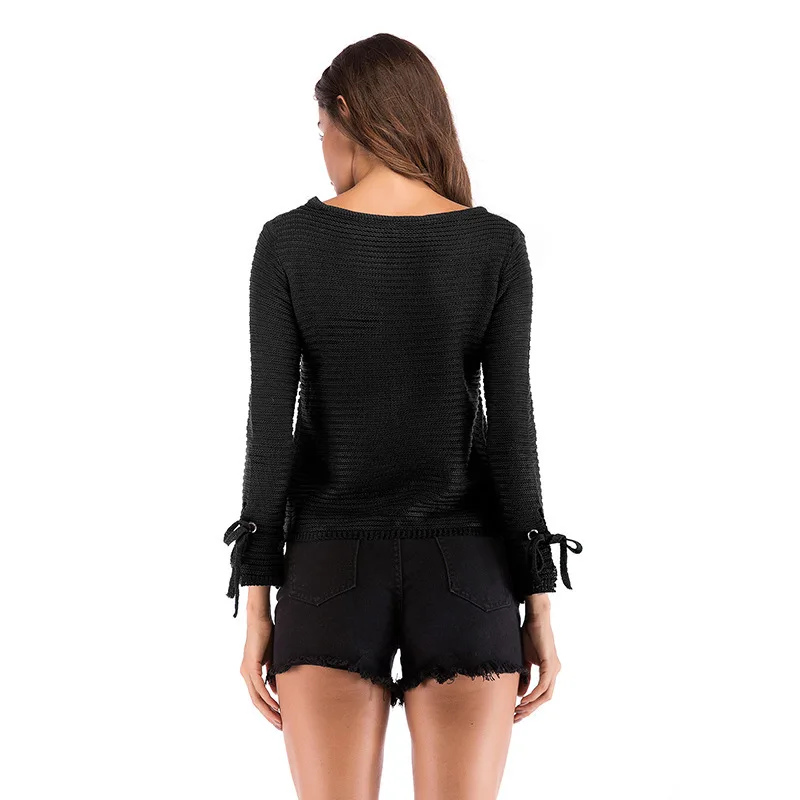 

New Arrival Knitted Short Coat 2019 Spring And Autumn Casual Round Neck Long Sleeve Sweater Thin Coat Windproof Female Tops