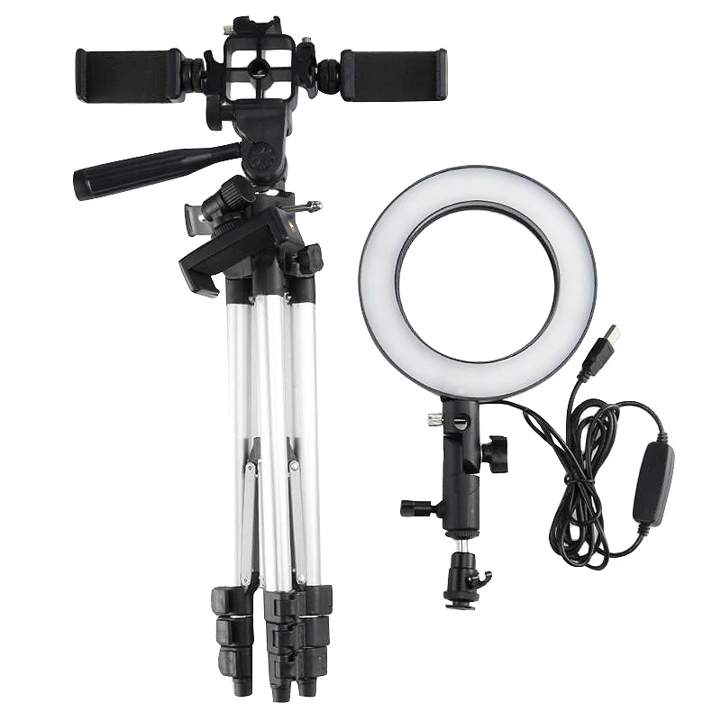Светодиодная вспышка для видеосъемки с регулируемой яркостью и кольцом