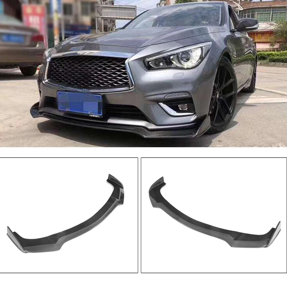 Углеродное волокно передний бампер автомобиля диффузор спойлер для Infiniti Q50 база Седан 4 двери автомобиля Elantra Accent Tucson для укладки волос