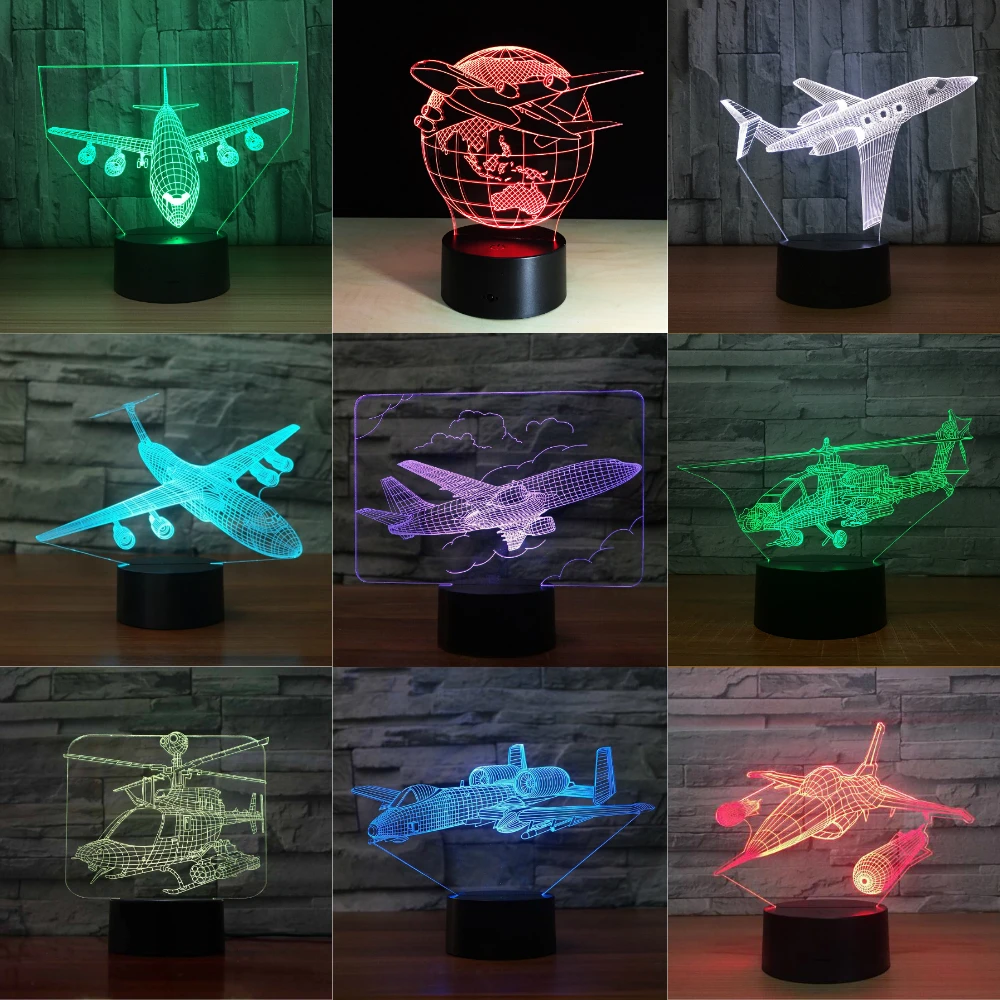 

Настольная светодиодная акриловая лампа с дистанционным управлением, 3D светильник с сенсорным выключателем, ночсветильник с питанием от USB...