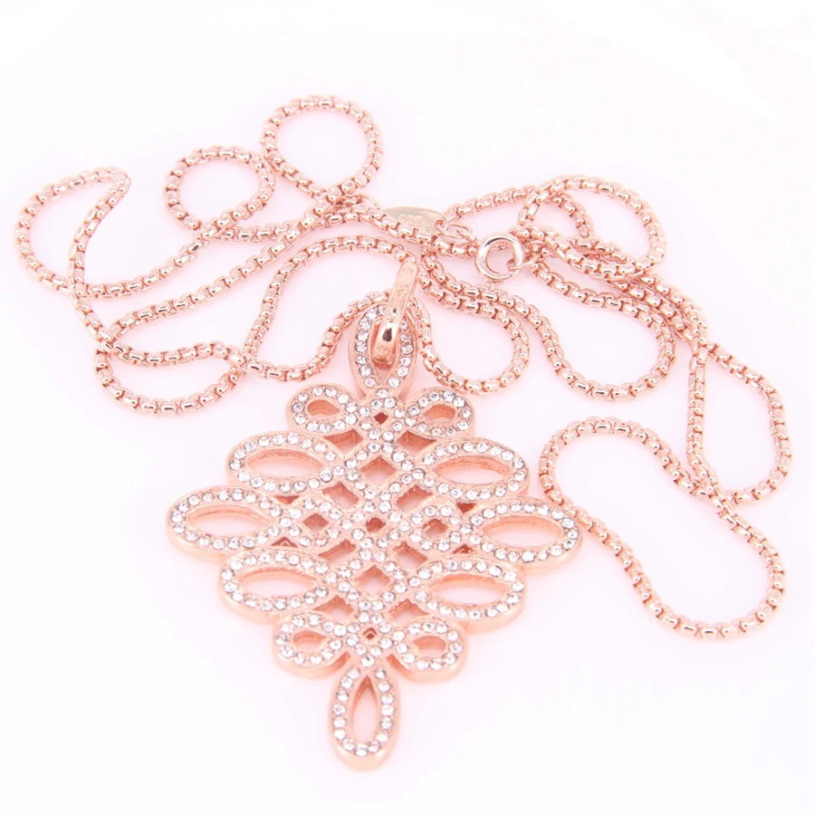 Hemiston роялти китайских узелков с Цвет Стразы Циркон ожерелье кулоном в