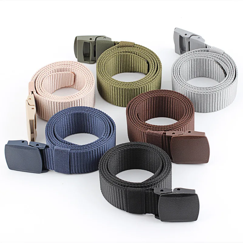 Unisex Canvas belt fashion weaving canvas Plastic Automatic buckle Men causal simple and Women cowboy | Аксессуары для одежды