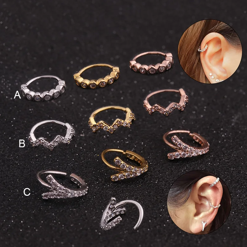 Feelgood 1 шт. серебряные и золотые для ушей серьги Надеваемые На ушной хрящ спираль