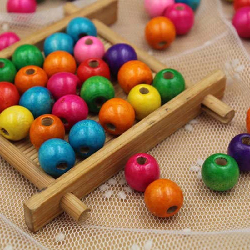 100 шт DIY натуральные деревянные бусины для изготовления ювелирных изделий