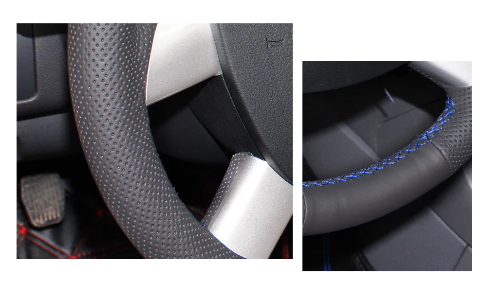 Ручная работа черный PU искусственная кожа рулевое колесо Крышка для Ford Kuga 2008-2011 Focus 2 2005-2011 C-MAX 2007-2010