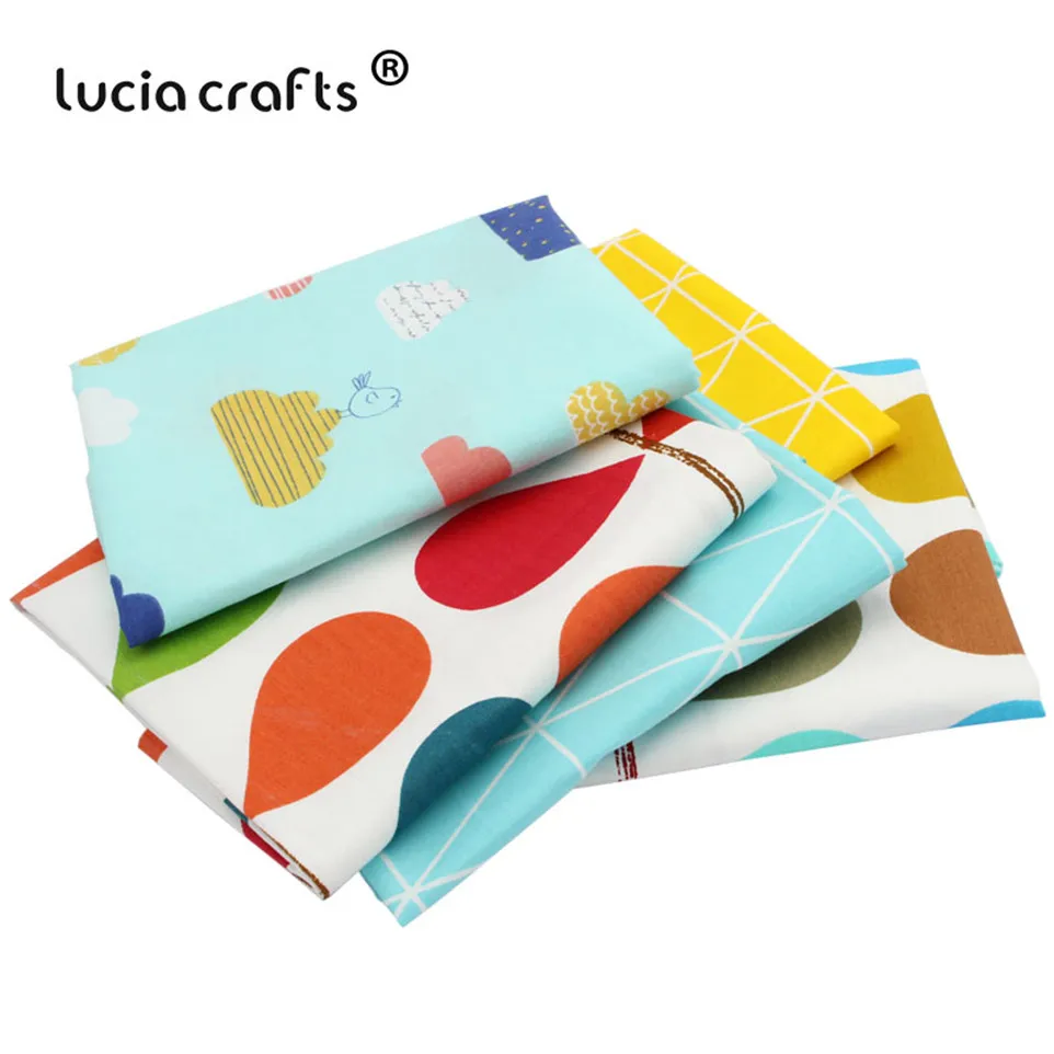 Lucia crafts, 1 шт./лот, хлопковая ткань с принтом для кукол, ручная работа, шитье, Лоскутная Ткань, текстиль, ткань I0307