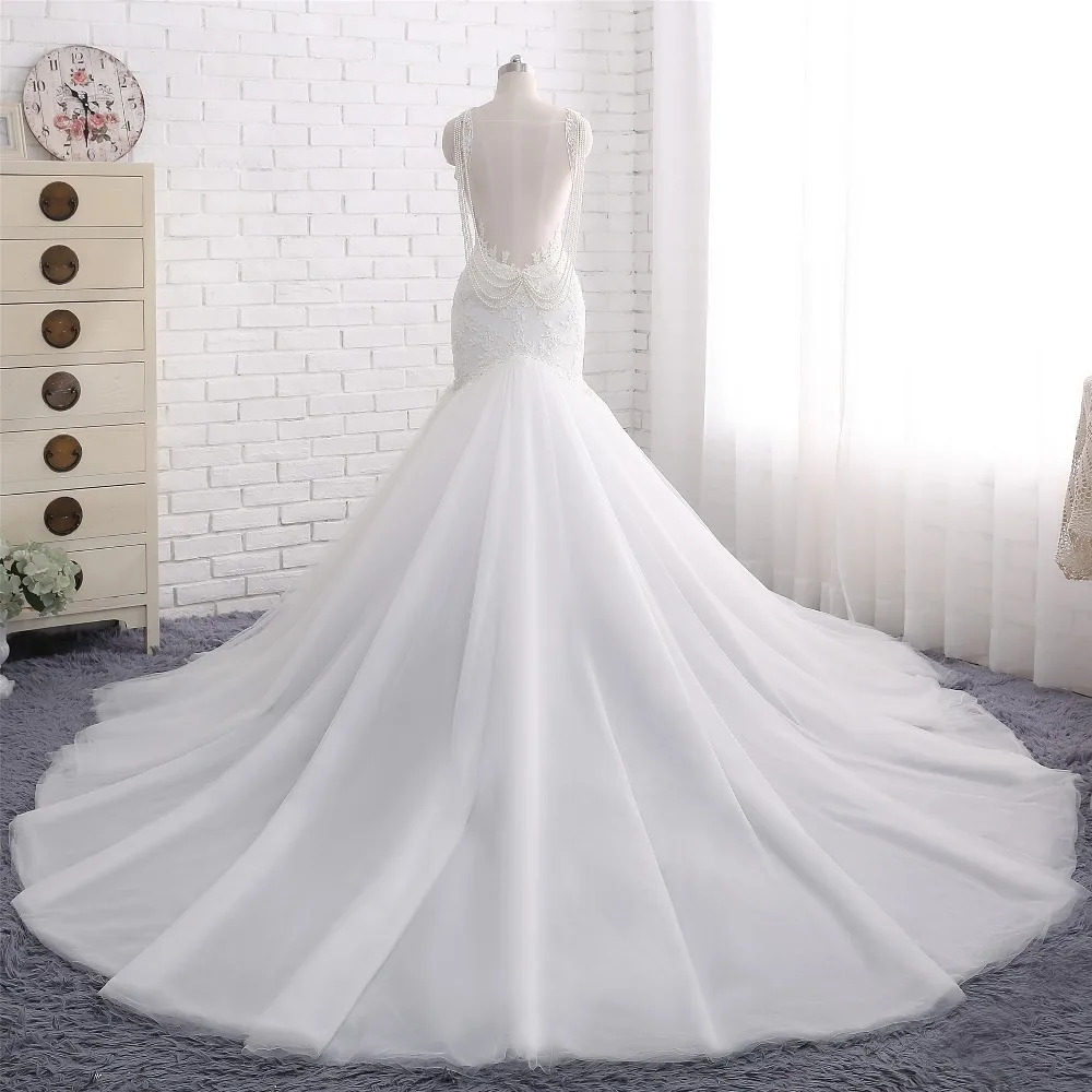 Свадебное платье Vestido De Noiva реальные фотографии Свадебные платья Русалка