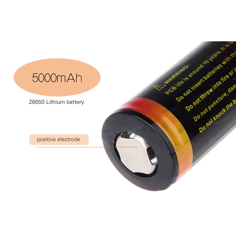 Подлинная оригинальная Trustfire 26650 защищенная 5000mAh 3,7 V литий-ионная аккумуляторная батарея 2 шт./лот
