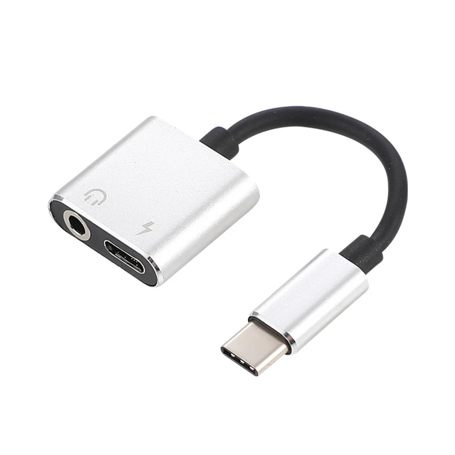 Silver Тип C адаптер Aux аудио адаптер usb Тип C до 3,5 мм разъем для наушников адаптер для Xiaomi Mi 6 huawei без 3,5 Jack - Цвет: Silver