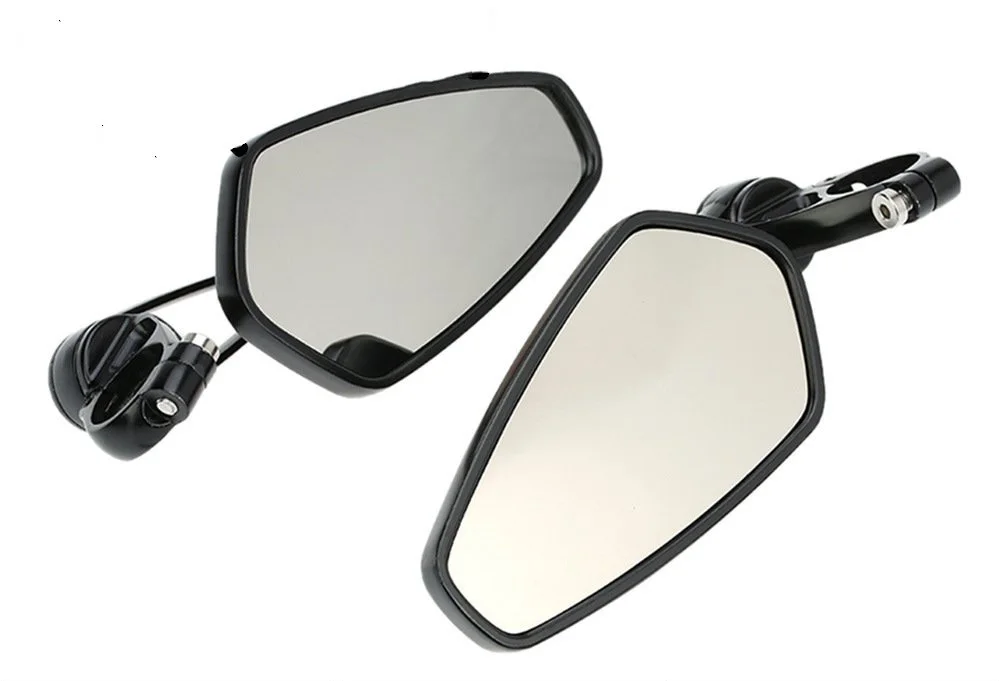 2pcs 7/8&quot 22MM Pentagon Universal Motorcycle Black Round Handle Bar End Rearview Side Rear View Mirror | Автомобили и