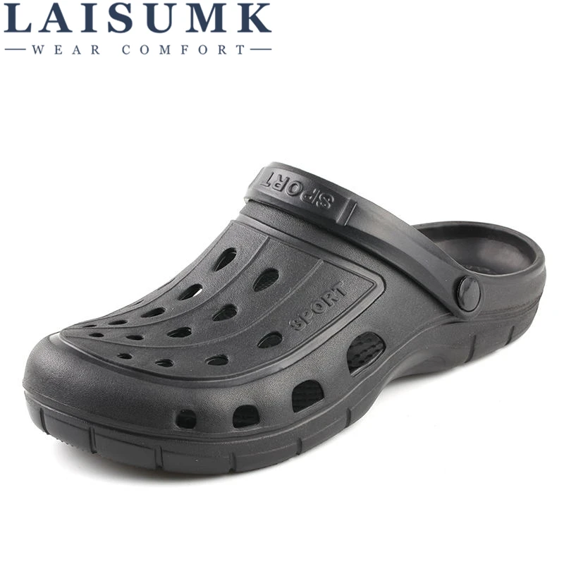 LAISUMK New Summer Sandals Men Casual Shoes Mules Clogs Flats Breathable Beach Slippers Male Water Hollow Jelly Chaussure Homme | Обувь