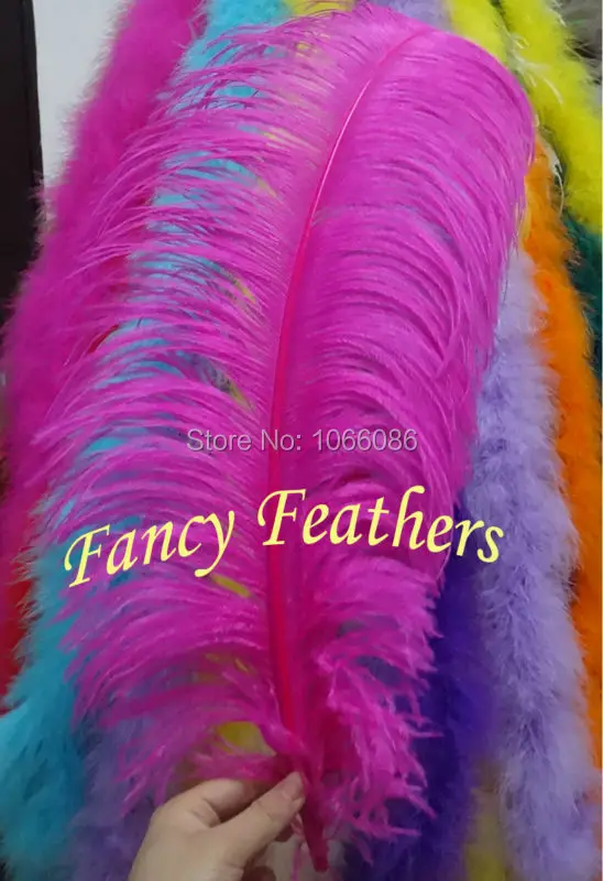 

EMS Free Shipping! 100pcs/lot 60-65cm 24-26" Top quality Hot pink Fuchsia ostrich feathers ostrich plumages plumes