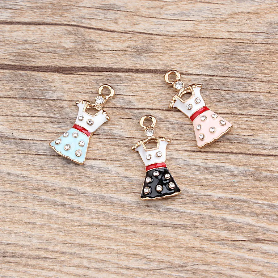 Корень 10 шт./упак. юбка эмаль амулеты из сплава масла с камнями в форме капли