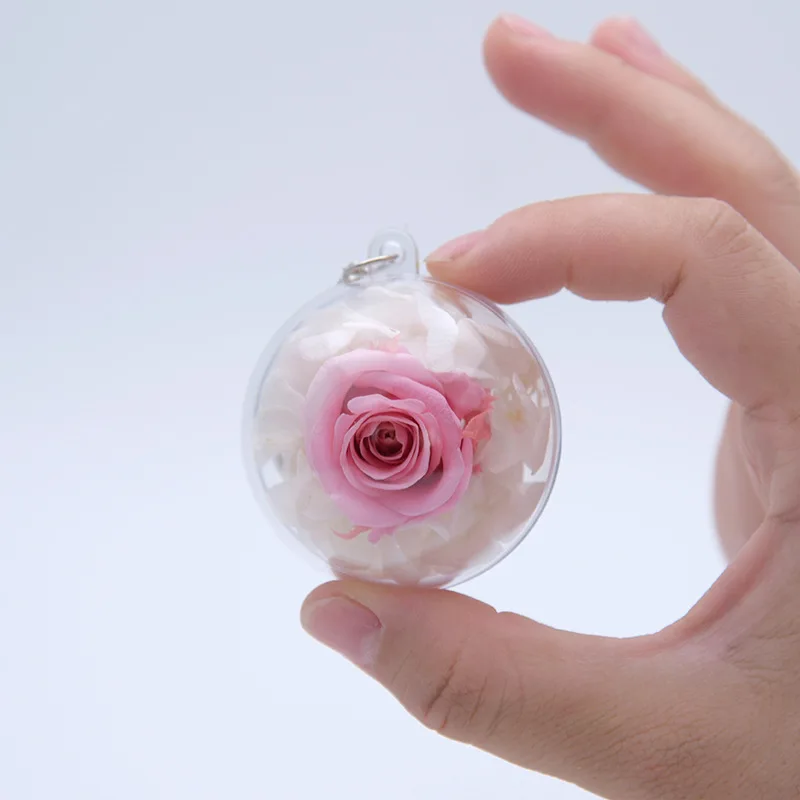1 Natural Flower Decoration Eternal Flower Creative Key Ring Bag Keychain - Цвет: 1