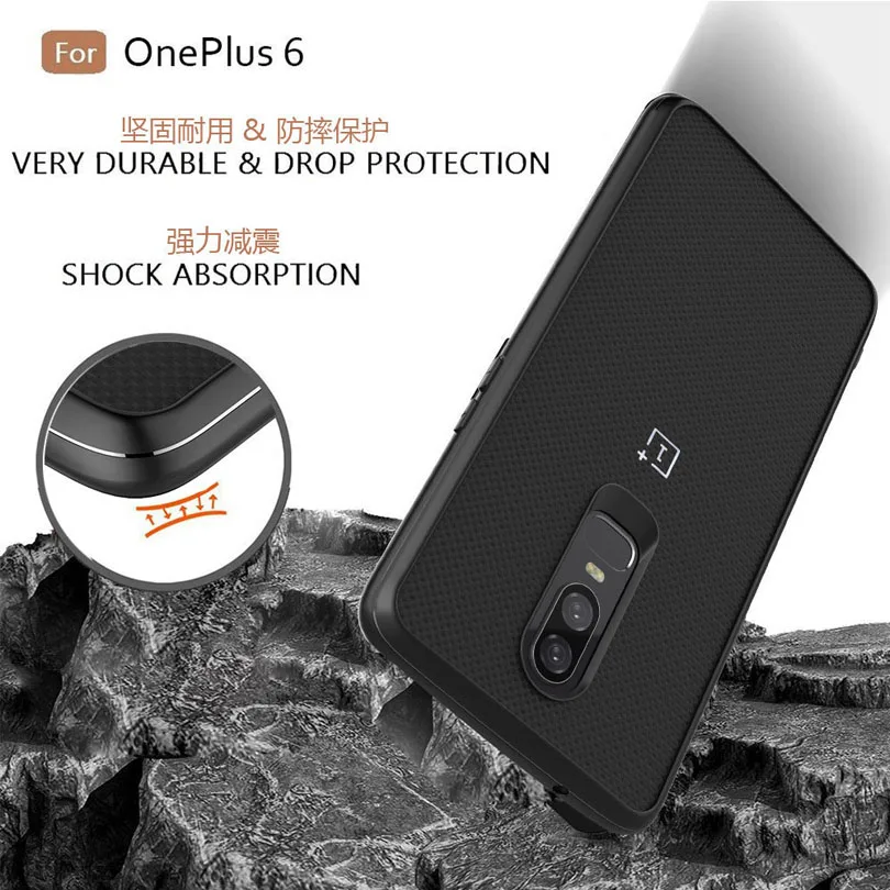 Чехол для Oneplus 7 Pro 6 5T Модный стильный противоударный чехол из углеродного волокна