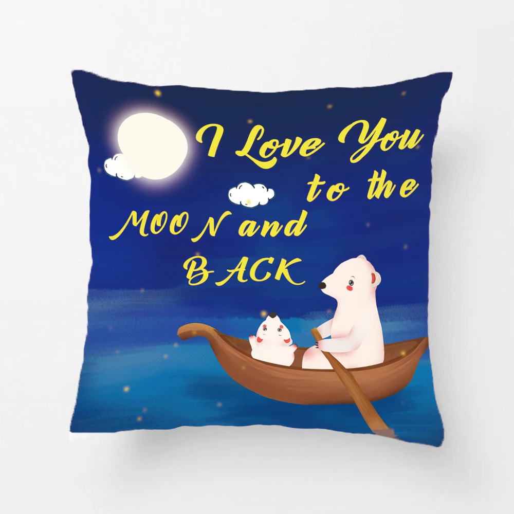 Наволочки с надписью I Love You To The Moon и Back Throw милые наволочки для свадебного декора