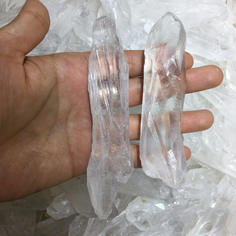 2pcs big size natural Brazil rough clear quartz specimen wand skeleton crystal reiki healing crystals wicca energy stone | Дом и сад