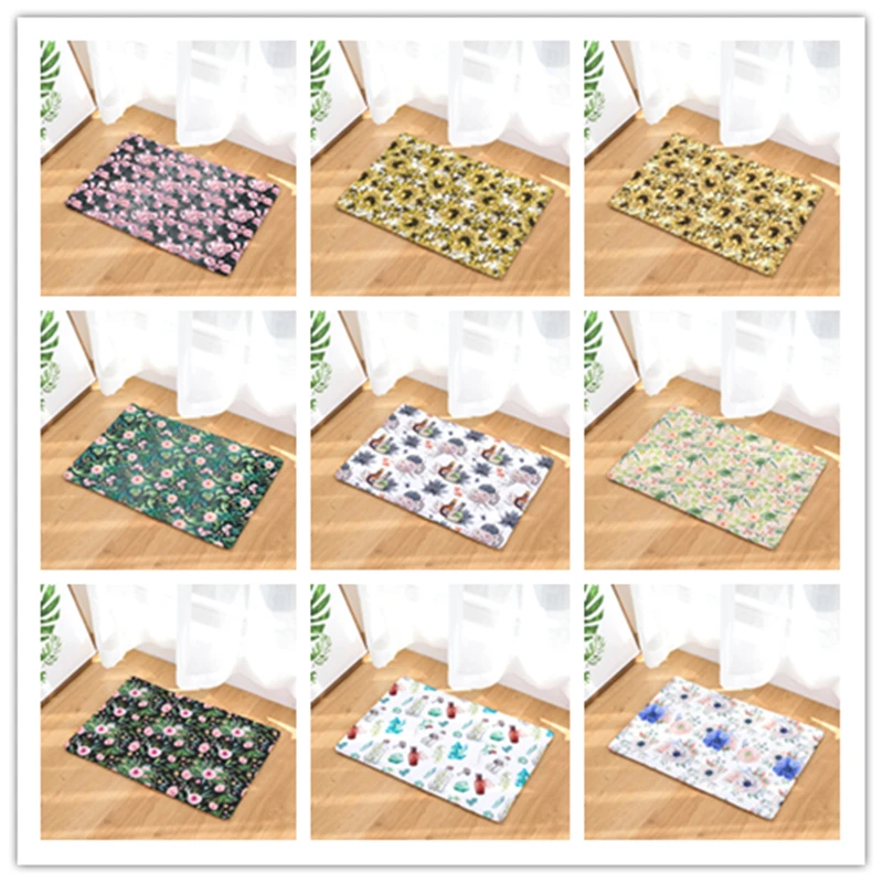 Новые коврики с цветочным принтом Нескользящие кухонные для дома гостиной