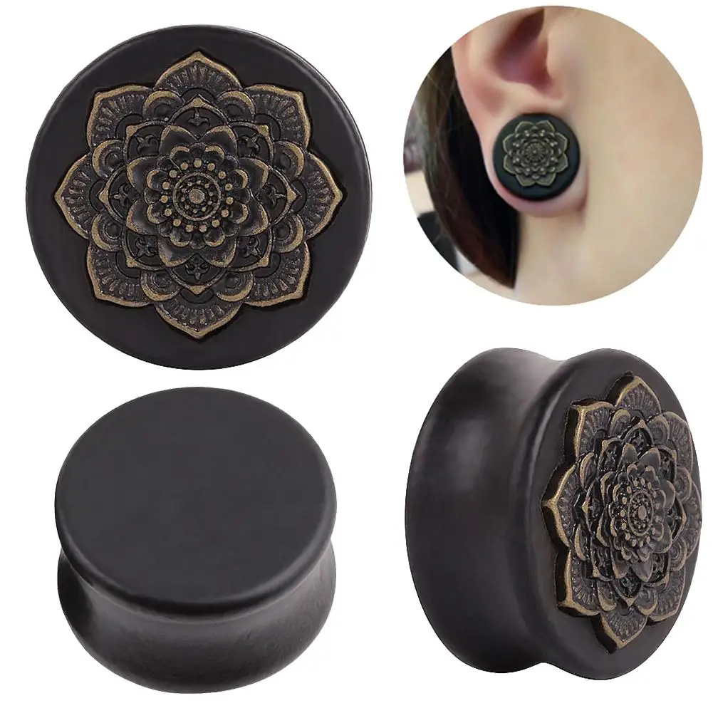 1 шт. винтажный женский цветок мандалы двойной расклешенный расширитель уха