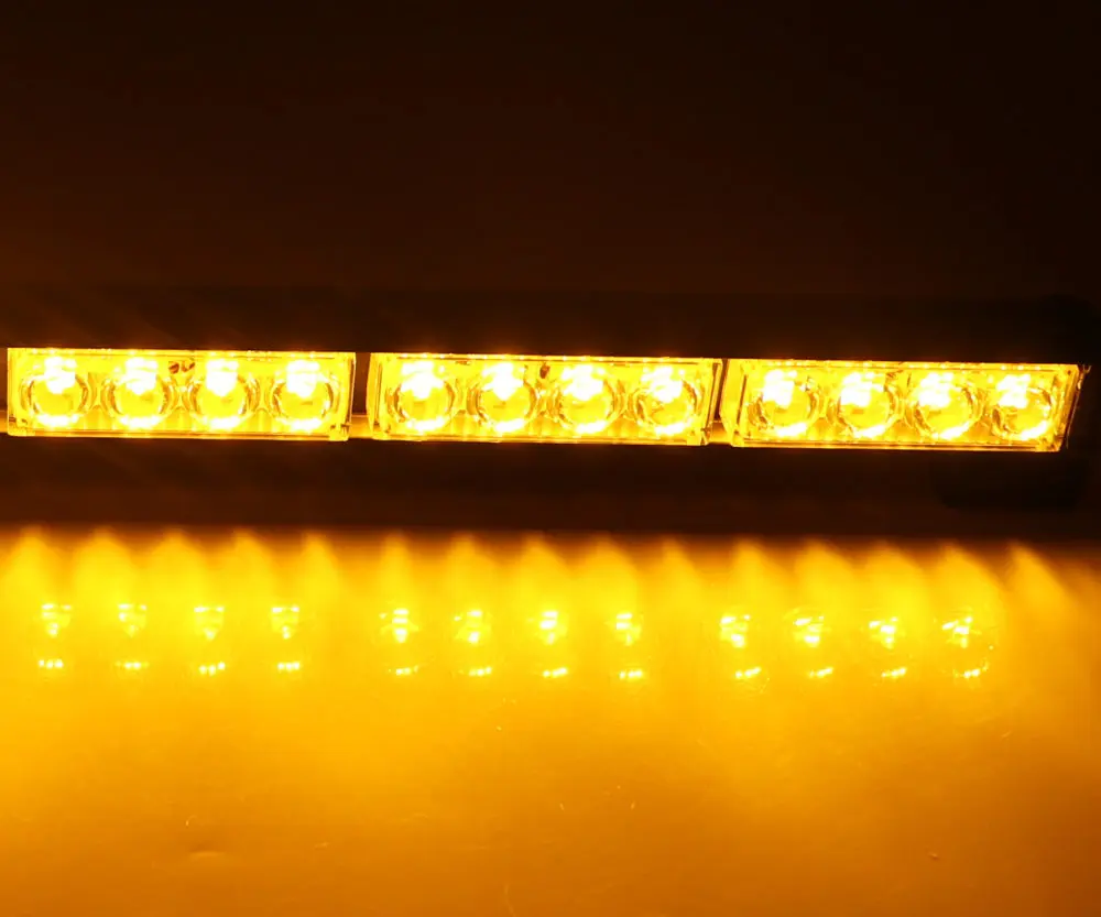 36W 12LED 34CM Автомобиль-Стайлинг автомобиль длинный 8-32 Led аварийный стробоскоп Предупреждение ющий светильник мигающий грузовик полицейские, пожарные янтарные желтые лампы автомобили - Цвет: 36W 12LED 34CM