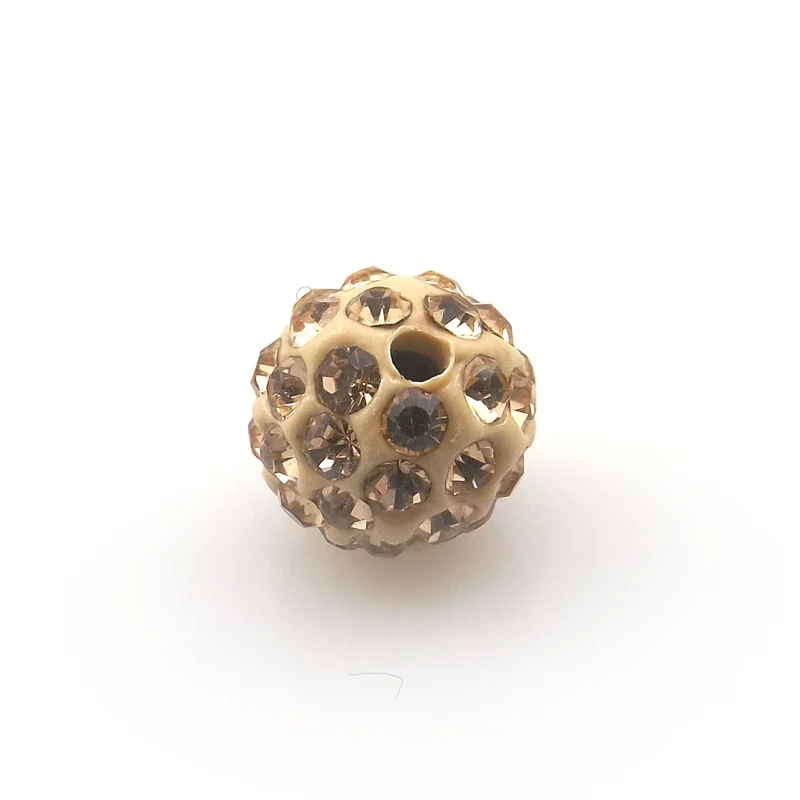 100pcs/lot 10mm Champagne Color Rhinestone Loose Beads Pave Disco Ball For Jewelry Making | Украшения и аксессуары