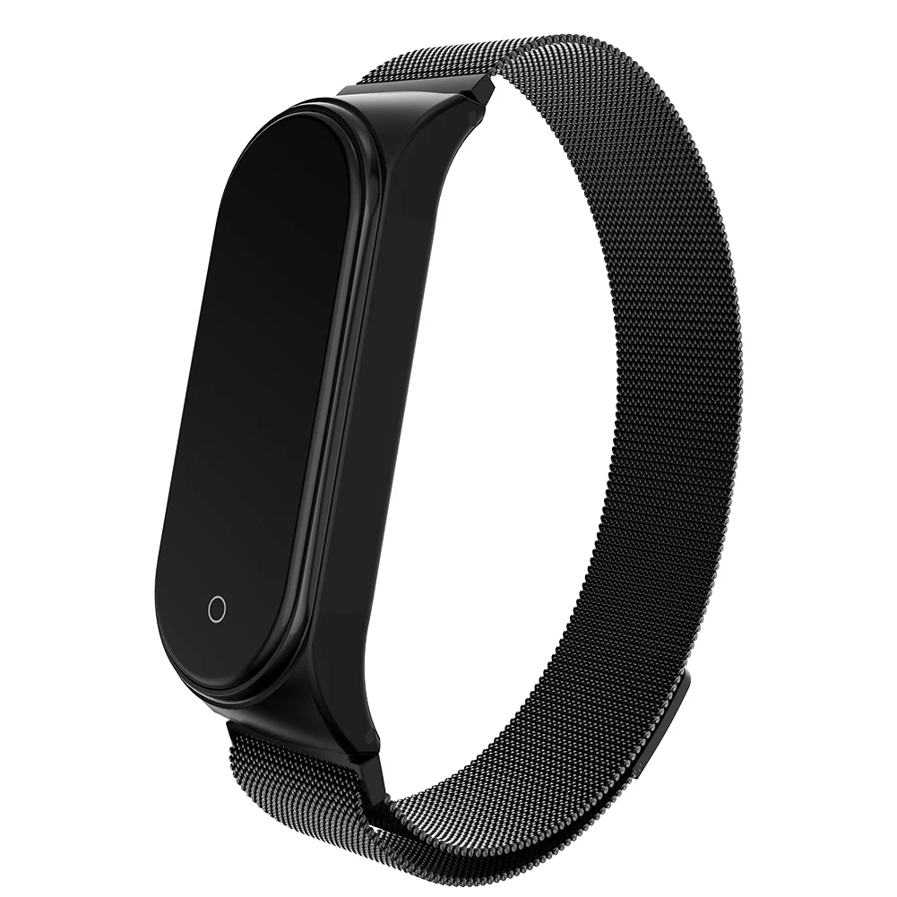 Ремешок для смарт-часов Xiaomi Mi Band 3/4 кожаный браслет с магнитной застежкой