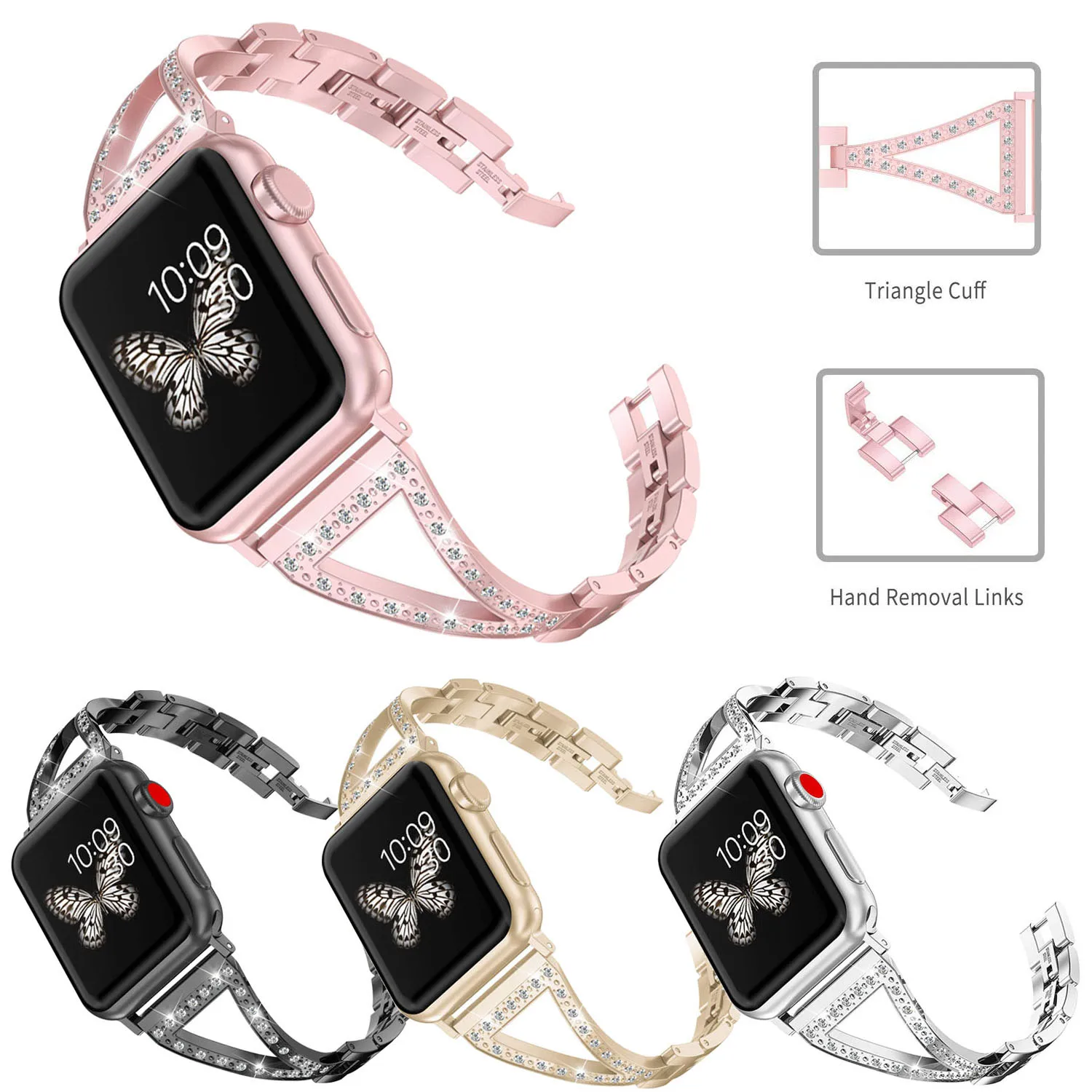 Ремешок из нержавеющей стали для Apple Watch 1 2 3 4 38 мм 42 40 44 | Наручные часы