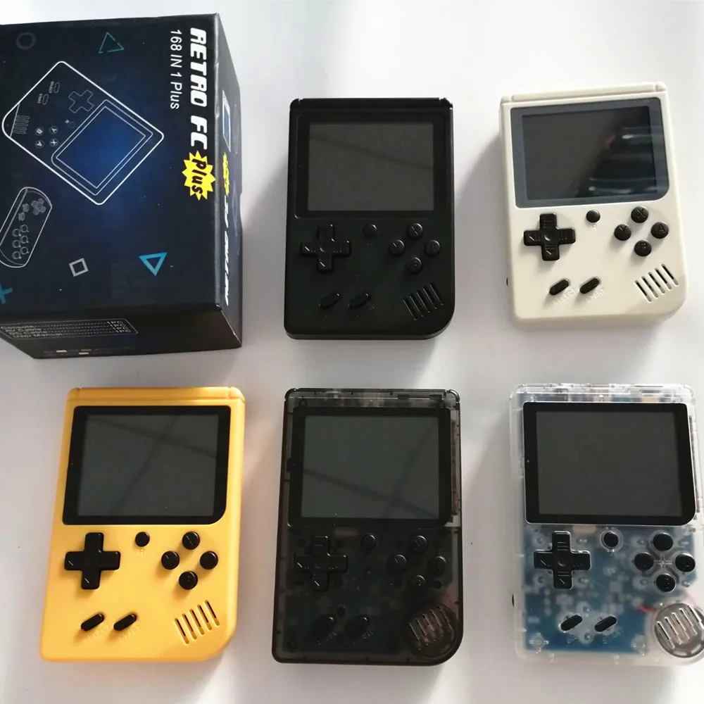 Портативная мини портативная игровая консоль встроенный 168 игр 3,0 дюймов цветной ЖК-дисплей для детей Подарки цветной игровой плеер