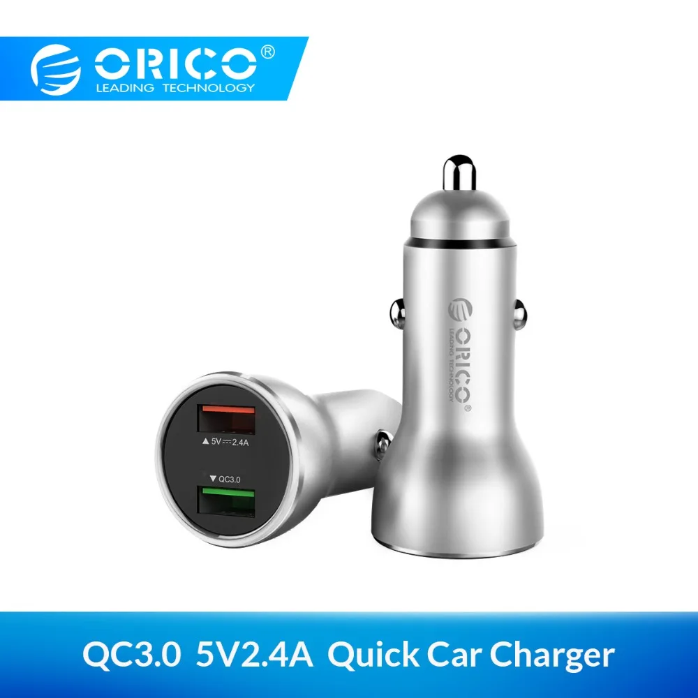 Устройство зарядное автомобильное ORICO QC3.0 с мини USB портом и двумя