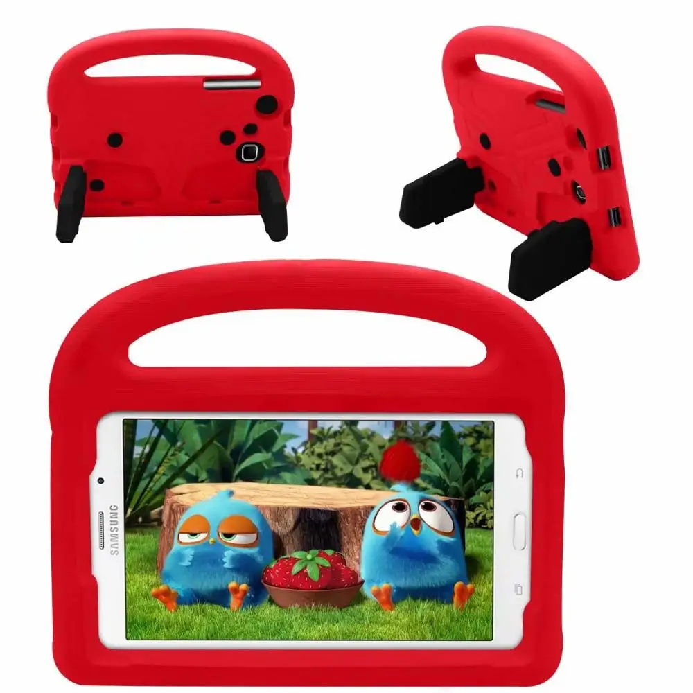 Red Детский противоударный EVA Чехол-подставка для samsung Galaxy Tab 7,0 T280 T285 SM-T230 T110 T210 7 дюймов чехол для планшета с держателем для рук - Цвет: Red