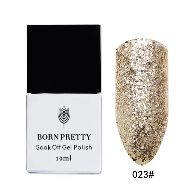 BORN PRETTY розовое золото блестящий Гель-лак для ногтей 5 мл розовый Сияющий замачиваемый УФ Гель-лак для нейл-арта лак 1 бутылка