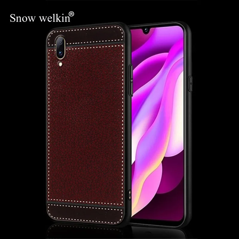 Силиконовый чехол для Vivo Y51 Y53 Y55 Y65 Y66 Y67 Y69 Y71 Y75 Y75S Y79 Y83 Y81 Y85 Y97 V7 V11 V11i Z1 Мягкий ТПУ личи кожаный чехол