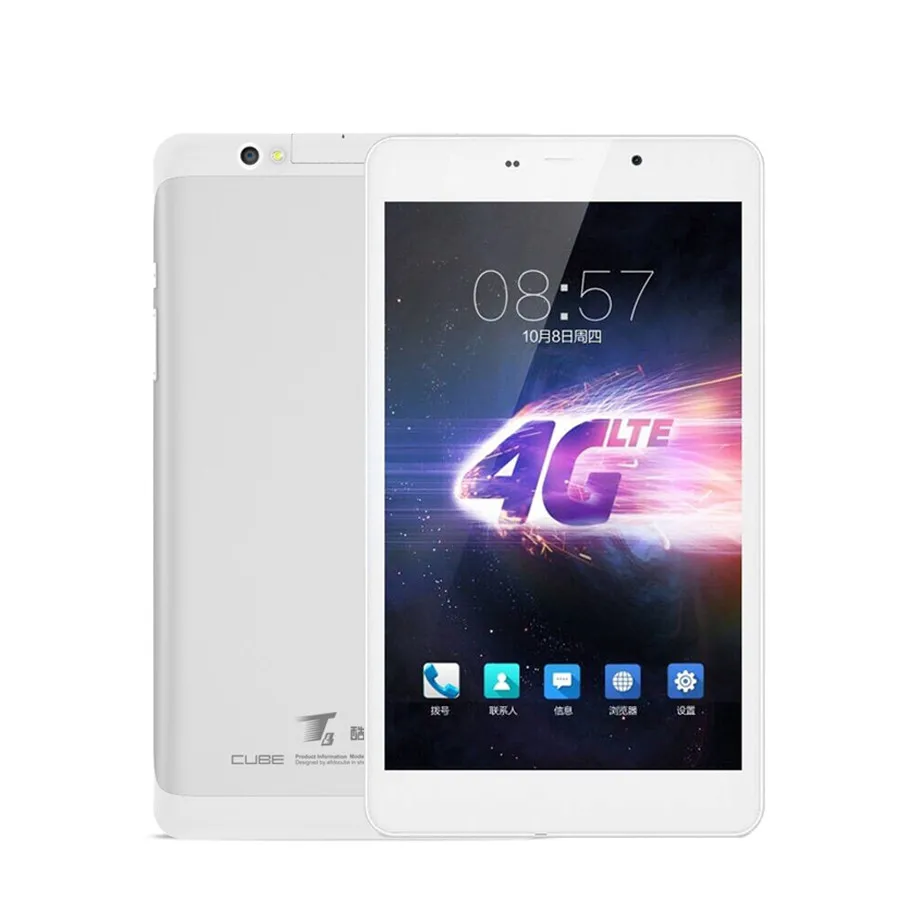 Планшетный ПК Cube T8 Ultimate/plus с поддержкой 4G LTE, 8" IPS дисплеем 1920x1200, Android 5.1, восьмиядерным процессором MTK8783, возможностью звонков, 2 ГБ оперативной памяти, 16 ГБ встроенной памяти и камерой 5 МП.