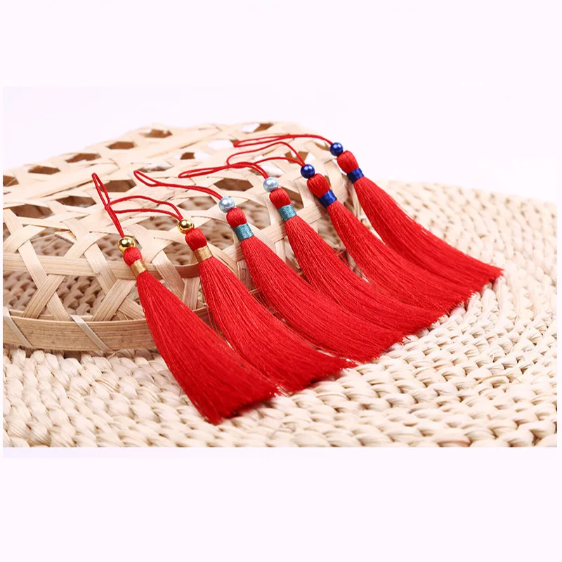 

10pcs/ Lot Silk Tassel DIY Bag Jewelry Accessories Beaded Fringe Dress Handmade Parts Tassel Trim Pearl Decoration Chinese Knot