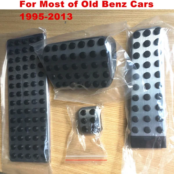 Old Benz 4Pcs Без бурового ускорителя/газ тормоз Отдых Педали Накладка для большинства Mercedes-Benz C E S W GLK CLS SLK AMG SL аксессуары для стайлинга автомобилей - Название цвета: Old Benz 4Pcs