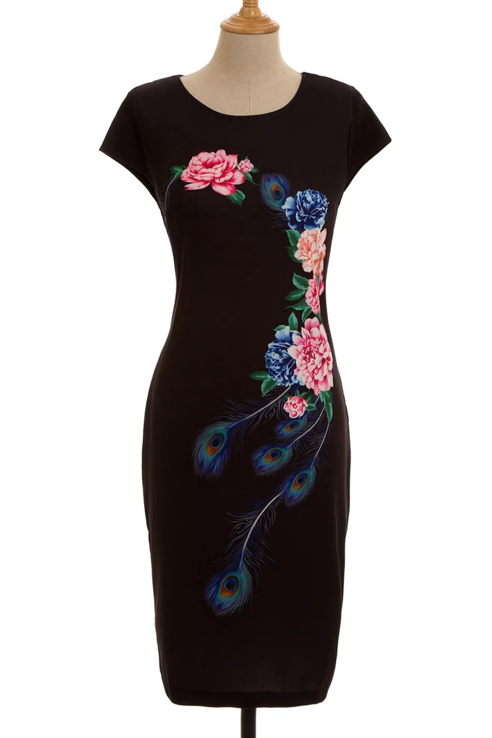 Женское платье карандаш MisShow элегантное с цветочным принтом повседневное