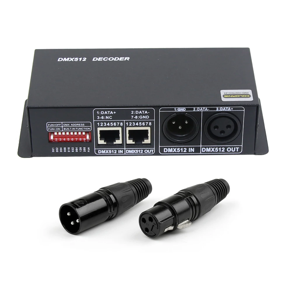 Бесплатная доставка DHL 4 шт./лот DMX контроллер DMX512 декодер 4CH DC 12-24 В светодиодные RGBW