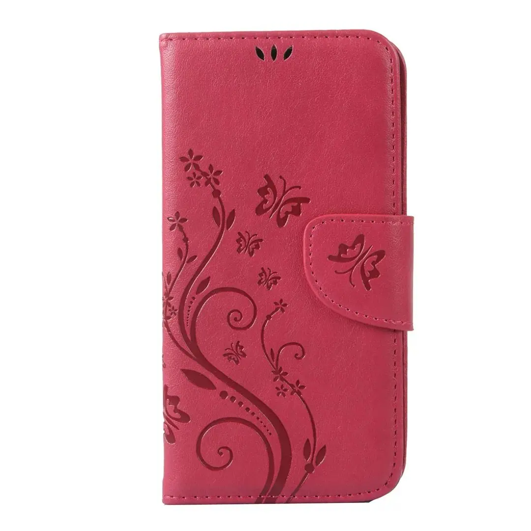 rose Кожаный чехол-книжка с бабочкой и цветами, чехол для телефона lenovo A536 A319 S90 S850 P70, мягкий чехол - Цвет: rose