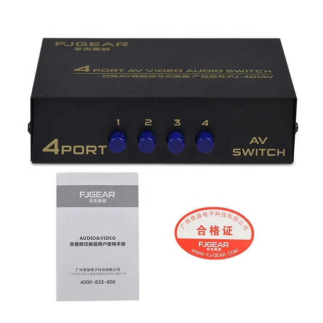AV-переключатель 4 в 1 композитный аудио-видео сигнал для HDTV LCD DVD 3 RCA переключатель |