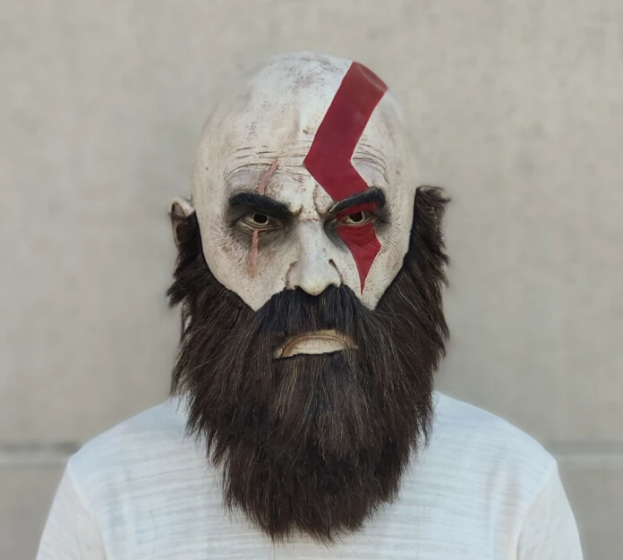 God of War 4 Kratos маска для косплея скандинавский Спартанский боевой костюм страшный